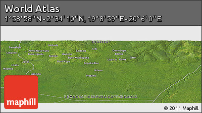 Satellite Panoramic Map of the Area around 2° 16' 34" N, 19° 37' 30" E