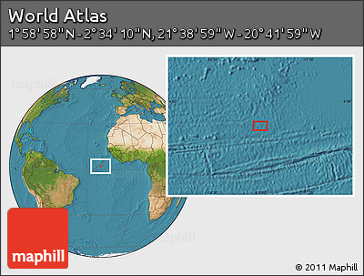 Satellite Location Map of the Area around 2° 16' 34" N, 21° 10' 29" W