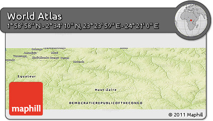 Physical Panoramic Map of the Area around 2° 16' 34" N, 23° 52' 30" E