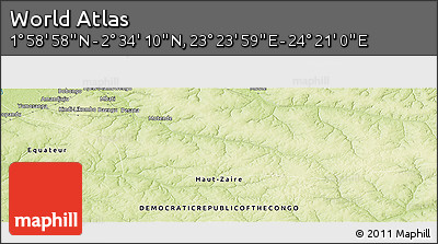Physical Panoramic Map of the Area around 2° 16' 34" N, 23° 52' 30" E