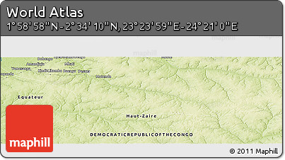 Physical Panoramic Map of the Area around 2° 16' 34" N, 23° 52' 30" E