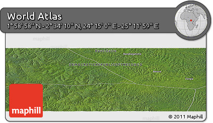 Satellite Panoramic Map of the Area around 2° 16' 34" N, 24° 43' 30" E