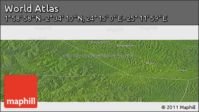 Satellite Panoramic Map of the Area around 2° 16' 34" N, 24° 43' 30" E