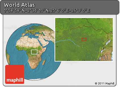 Satellite Location Map of the Area around 2° 16' 34" N, 25° 34' 30" E