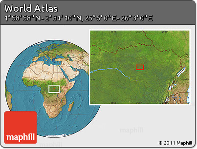 Satellite Location Map of the Area around 2° 16' 34" N, 25° 34' 30" E