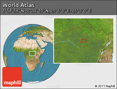 Satellite Location Map of the Area around 2° 16' 34" N, 25° 34' 30" E