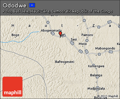 Shaded Relief Map of Ododwe