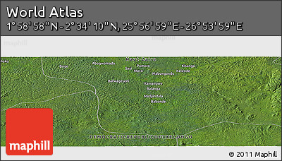 Satellite Panoramic Map of the Area around 2° 16' 34" N, 26° 25' 29" E