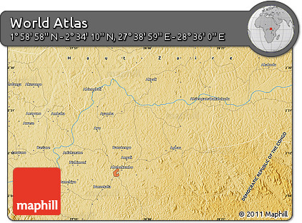 Physical Map of the Area around 2° 16' 34" N, 28° 7' 30" E