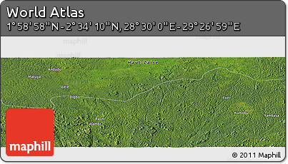 Satellite Panoramic Map of the Area around 2° 16' 34" N, 28° 58' 30" E