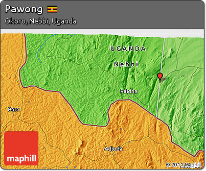 Political 3D Map of Pawong