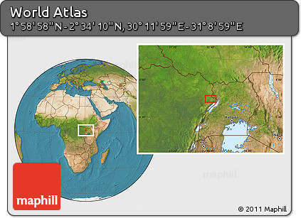 Satellite Location Map of the Area around 2° 16' 34" N, 30° 40' 29" E