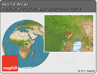 Satellite Location Map of the Area around 2° 16' 34" N, 30° 40' 29" E