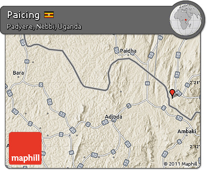 Shaded Relief Map of Paicing