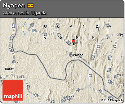 Shaded Relief Map of Nyapea