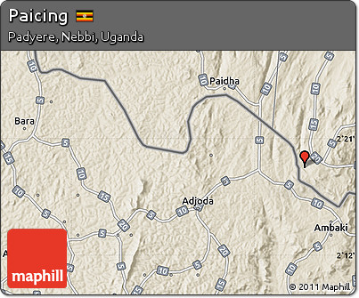 Shaded Relief Map of Paicing