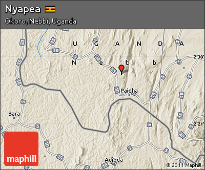 Shaded Relief Map of Nyapea