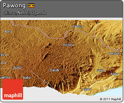 Physical Panoramic Map of Pawong