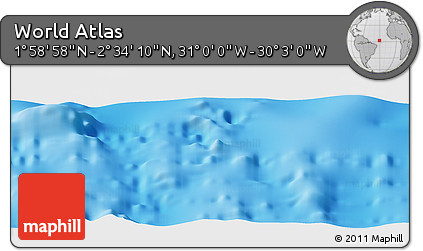 Physical Panoramic Map of the Area around 2° 16' 34" N, 30° 31' 29" W
