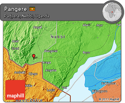 Political 3D Map of Pangere