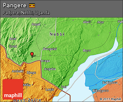 Political 3D Map of Pangere