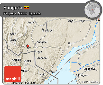 Shaded Relief 3D Map of Pangere