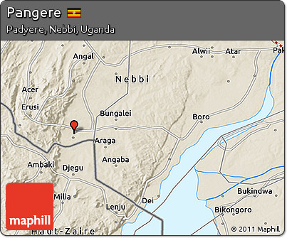 Shaded Relief 3D Map of Pangere