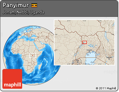 Shaded Relief Location Map of Panyimur