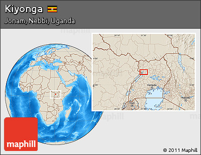 Shaded Relief Location Map of Kiyonga