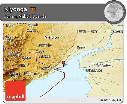 Physical Panoramic Map of Kiyonga