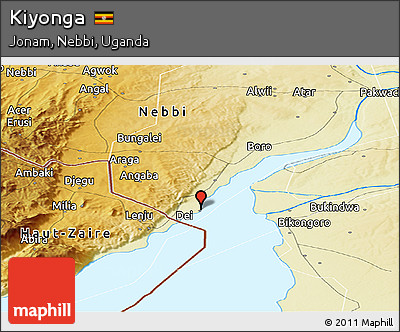 Physical Panoramic Map of Kiyonga