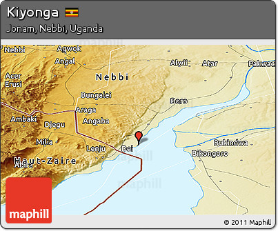Physical Panoramic Map of Kiyonga