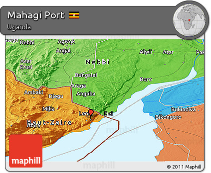 Political Panoramic Map of Mahagi Port