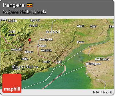 Satellite Panoramic Map of Pangere