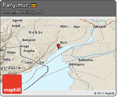 Shaded Relief Panoramic Map of Panyimur