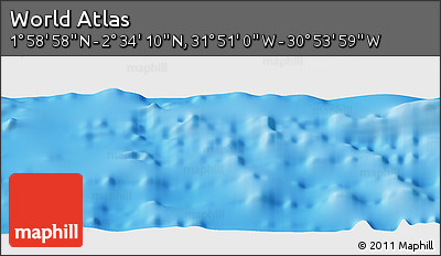 Physical Panoramic Map of the Area around 2° 16' 34" N, 31° 22' 30" W