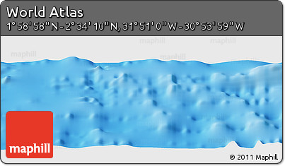 Physical Panoramic Map of the Area around 2° 16' 34" N, 31° 22' 30" W