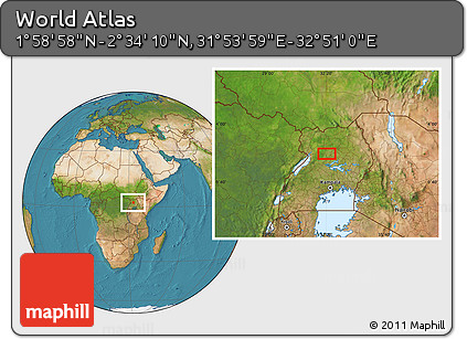 Satellite Location Map of the Area around 2° 16' 34" N, 32° 22' 30" E