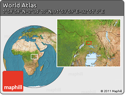 Satellite Location Map of the Area around 2° 16' 34" N, 32° 22' 30" E