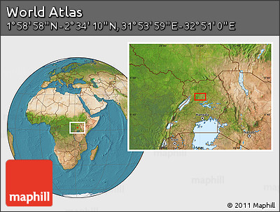 Satellite Location Map of the Area around 2° 16' 34" N, 32° 22' 30" E