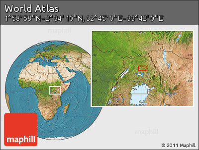 Satellite Location Map of the Area around 2° 16' 34" N, 33° 13' 30" E