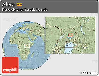 Savanna Style Location Map of Alera, hill shading