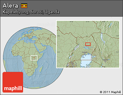 Savanna Style Location Map of Alera, hill shading
