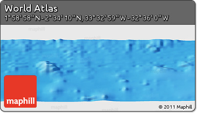 Shaded Relief Panoramic Map of the Area around 2° 16' 34" N, 33° 4' 30" W