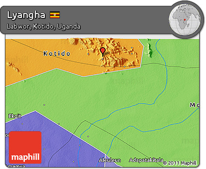 Political 3D Map of Lyangha
