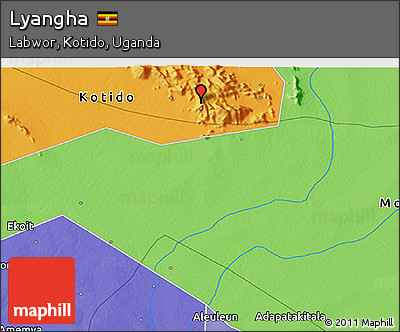 Political 3D Map of Lyangha