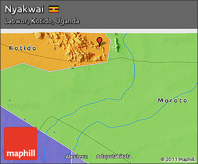 Political 3D Map of Nyakwai