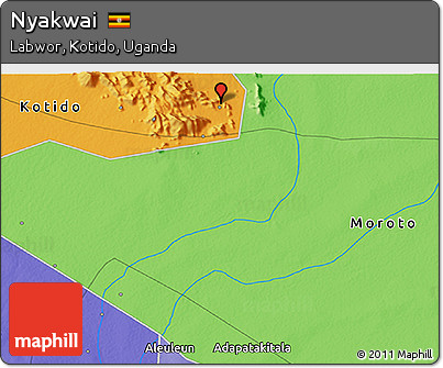 Political 3D Map of Nyakwai