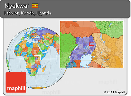 Political Location Map of Nyakwai