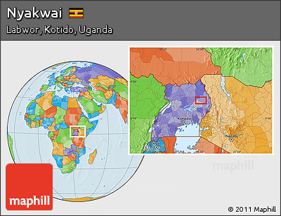 Political Location Map of Nyakwai